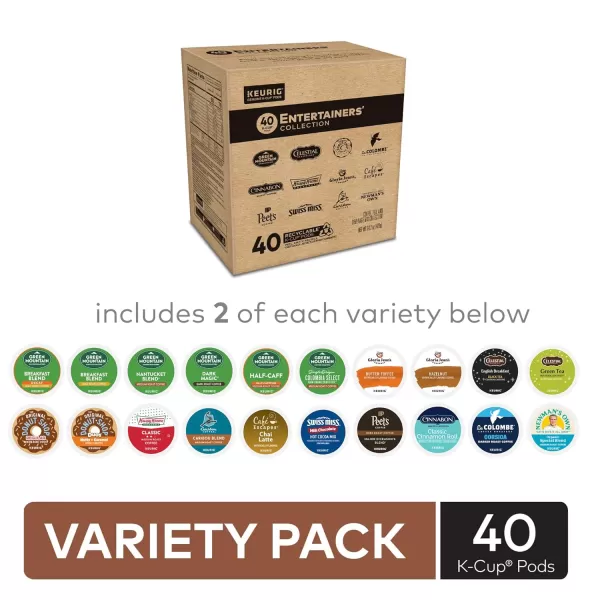 imageKeurig Entertainers Collection Variety Pack SingleServe KCup Pods 40 CountEntertainers Collection Variety