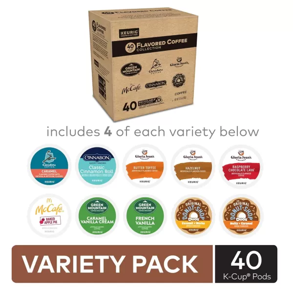 imageKeurig Entertainers Collection Variety Pack SingleServe KCup Pods 40 CountFlavored Variety