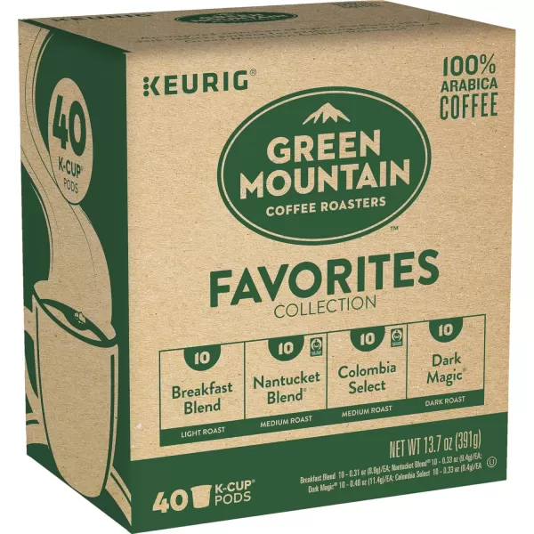 imageKeurig Entertainers Collection Variety Pack SingleServe KCup Pods 40 CountGreen Mountain Favorites