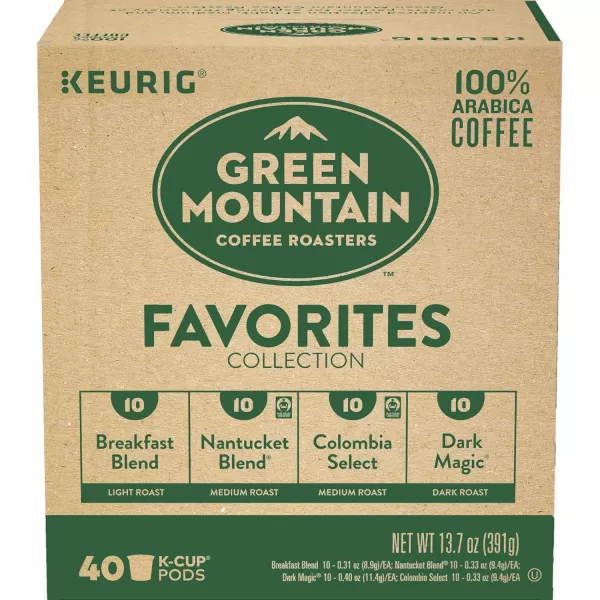 imageKeurig Entertainers Collection Variety Pack SingleServe KCup Pods 40 CountGreen Mountain Favorites