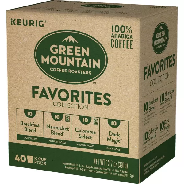 imageKeurig Entertainers Collection Variety Pack SingleServe KCup Pods 40 CountGreen Mountain Favorites