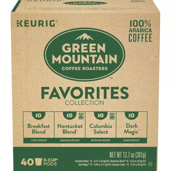 imageKeurig Entertainers Collection Variety Pack SingleServe KCup Pods 40 CountGreen Mountain Favorites