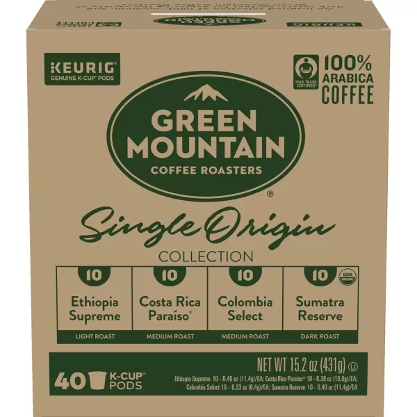 imageKeurig Entertainers Collection Variety Pack SingleServe KCup Pods 40 CountGreen Mountain Single Origin Collection