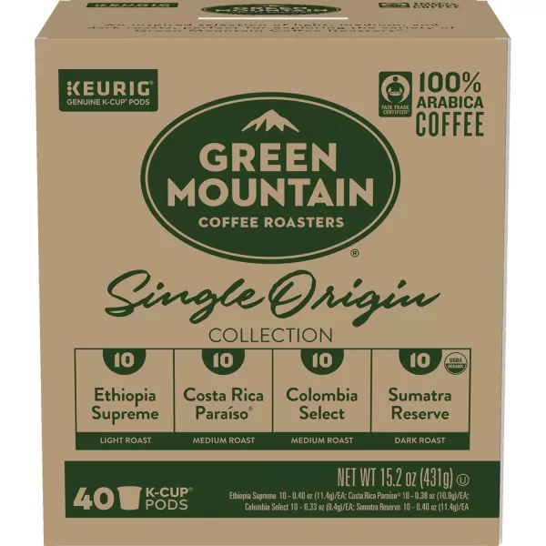 imageKeurig Entertainers Collection Variety Pack SingleServe KCup Pods 40 CountGreen Mountain Single Origin Collection