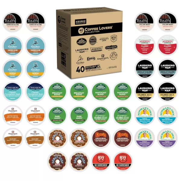 imageKeurig Entertainers Collection Variety Pack SingleServe KCup Pods 40 CountOLD Coffee Lovers