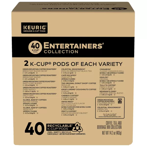 imageKeurig Entertainers Collection Variety Pack SingleServe KCup Pods 40 CountOLD Entertainers Collection Variety