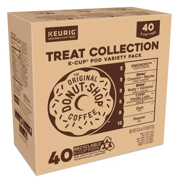 imageKeurig Entertainers Collection Variety Pack SingleServe KCup Pods 40 CountThe Origional Donut Shop Treat Collection