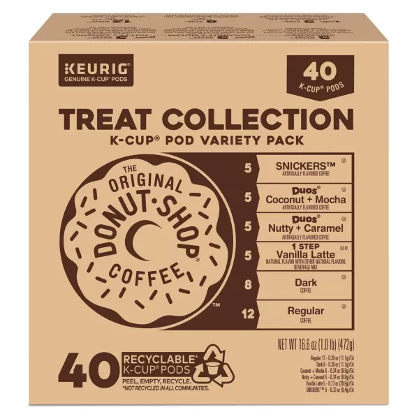 imageKeurig Entertainers Collection Variety Pack SingleServe KCup Pods 40 CountThe Origional Donut Shop Treat Collection