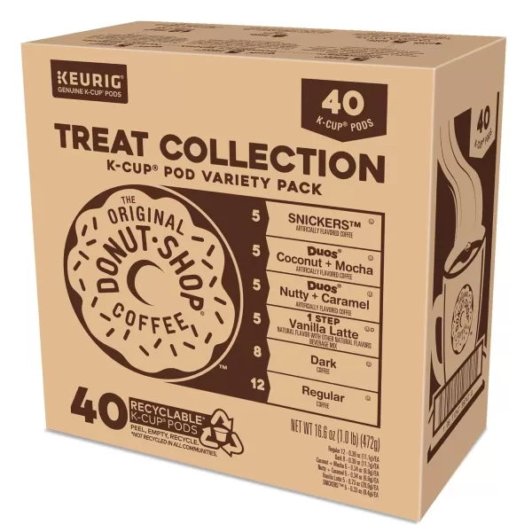 imageKeurig Entertainers Collection Variety Pack SingleServe KCup Pods 40 CountThe Origional Donut Shop Treat Collection