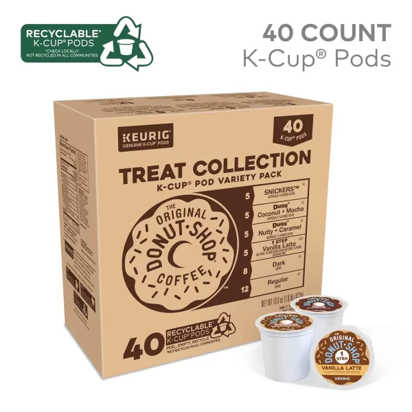 imageKeurig Entertainers Collection Variety Pack SingleServe KCup Pods 40 CountThe Origional Donut Shop Treat Collection