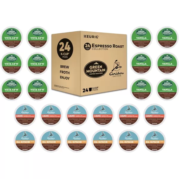 imageKeurig KCaf Coffee Maker Single Serve KCup Pod Coffee Latte and Cappuccino Maker Charcoal and Espresso Roast KCup Pod Variety Pack 24 Count