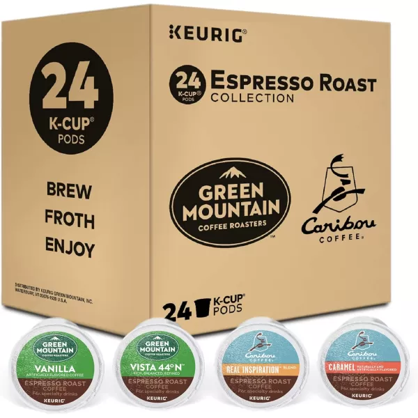 imageKeurig KCaf Special Edition Coffee Maker Single Serve KCup Pod Coffee Latte and Cappuccino Maker Charcoal and Espresso Roast KCup Pod Variety Pack 24 Count