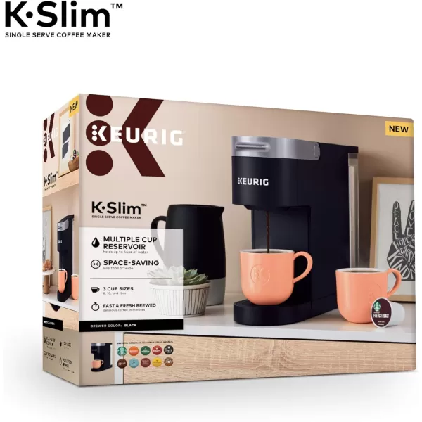 imageKeurig KSlim Single Serve Coffee Maker with Coffee Lovers Variety Pack 40 Count KCup PodsKSlim  Coffee Lovers Variety Pack 40ct KCup Pods