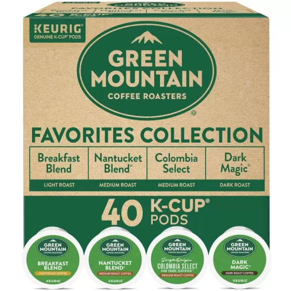 imageKeurig Entertainers Collection Variety Pack SingleServe KCup Pods 40 CountGreen Mountain Favorites