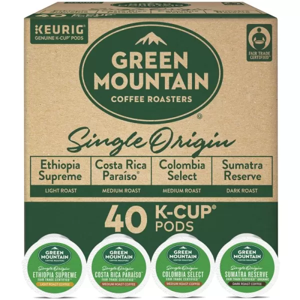 imageKeurig Entertainers Collection Variety Pack SingleServe KCup Pods 40 CountGreen Mountain Single Origin Collection