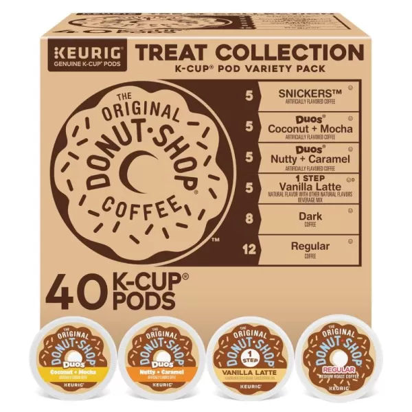 imageKeurig Entertainers Collection Variety Pack SingleServe KCup Pods 40 CountThe Origional Donut Shop Treat Collection