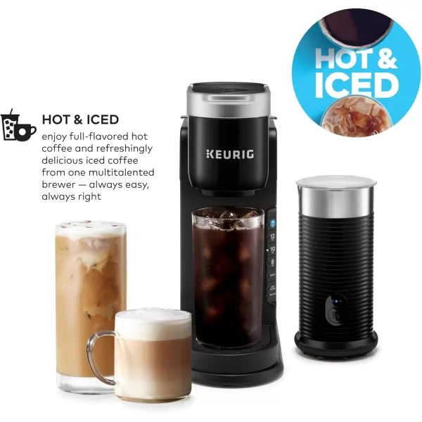 imageKeurig KCaf Barista Bar Single Serve Coffee Maker and Frother with 3 Brew Sizes Hot and Cold Coffee Capabilities 2oz Coffee Shot Button Black