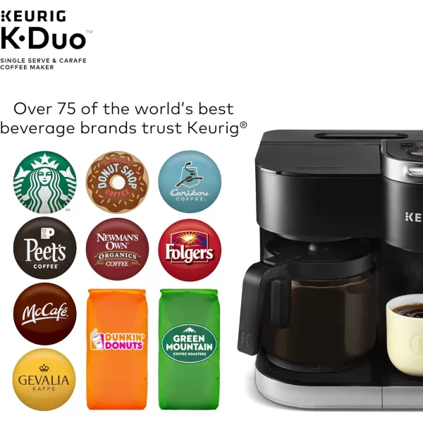 imageKeurig KDuo Coffee Maker Single Serve KCup Pod and 12 Cup Carafe Brewer with Green Mountain Favorites Collection KCup Pods 40 count