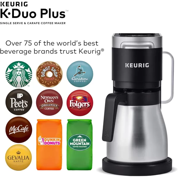 imageKeurig KDuo Plus Coffee Maker Single Serve KCup Pod and 12 Cup Carafe Brewer with Green Mountain Favorites Collection KCup Pods 40 count