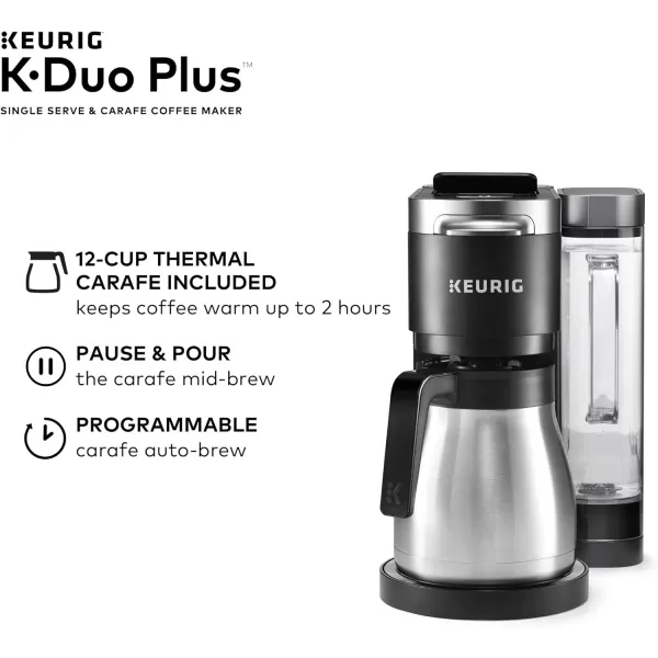 imageKeurig KDuo Plus Coffee Maker Single Serve KCup Pod and 12 Cup Carafe Brewer with Keurig Station KCup Pod ampamp Ground Coffee Storage Unit Black