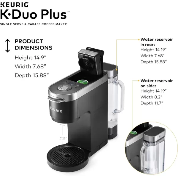 imageKeurig KDuo Plus Coffee Maker Single Serve KCup Pod and 12 Cup Carafe Brewer with Keurig Station KCup Pod ampamp Ground Coffee Storage Unit Black