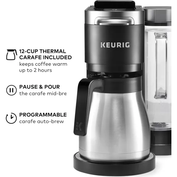 imageKeurig KDuo Plus Single Serve ampamp Carafe Coffee Maker MultiPosition 60oz Removable Reservoir Programmable Auto Brew Carafe Black