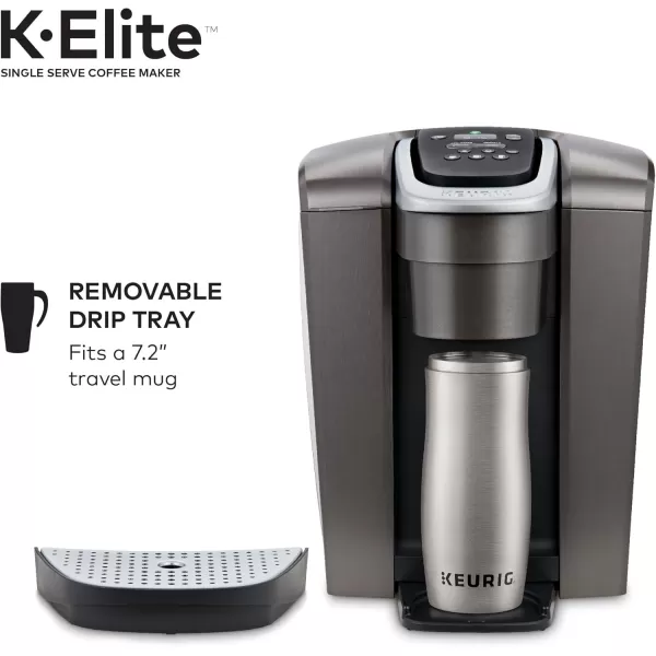 imageKeurig KElite Brushed Slate Single Serve Coffee Maker Milk Frother for Hot and Cold Milk FoamKElite Brushed Slate  Milk Frother