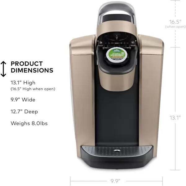 imageKeurig KElite Single Serve KCup Pod Coffee Maker with Strength and Temperature Control Iced Coffee Capability 8 to 12oz Brew Size Programmable Brushed SilverBrushed Gold