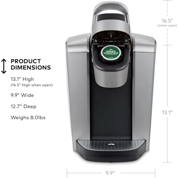 imageKeurig KElite Single Serve KCup Pod Coffee Maker with Strength and Temperature Control Iced Coffee Capability 8 to 12oz Brew Size Programmable Brushed SilverBrushed Silver