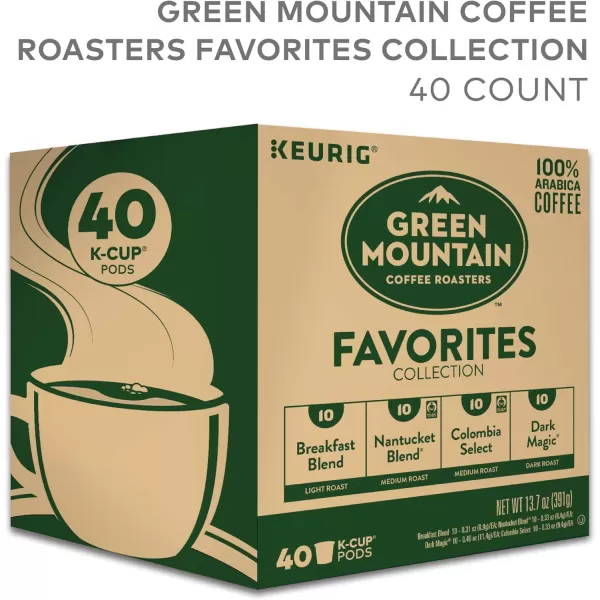 imageKeurig KSelect Coffee Maker Single Serve KCup Pod Coffee Brewer Black and Green Mountain Coffee Favorites Collection KCup Pods 40 Count