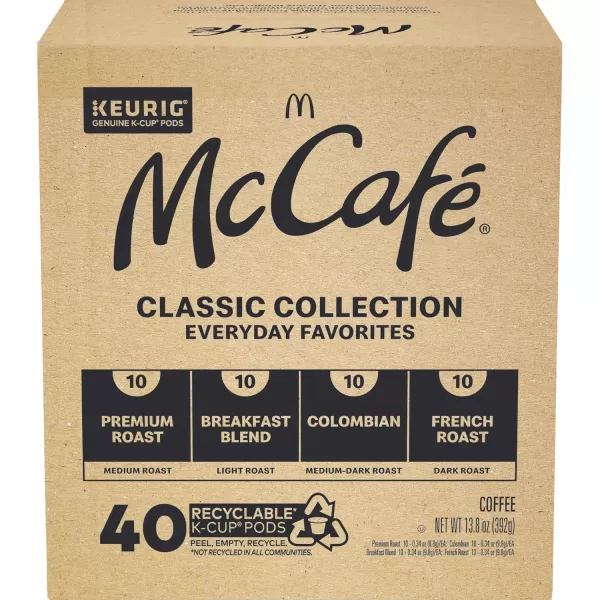 imageMcCafe Classic Collection SingleServe Coffee KCup Pods Classic Collection Variety Pack 40 CountMcCaf Classic Collection