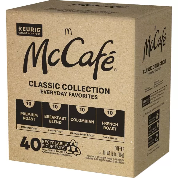 imageMcCafe Classic Collection SingleServe Coffee KCup Pods Classic Collection Variety Pack 40 CountMcCaf Classic Collection