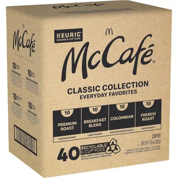 imageMcCafe Classic Collection SingleServe Coffee KCup Pods Classic Collection Variety Pack 40 CountMcCaf Classic Collection