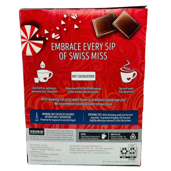 imageSwiss Miss Hot Cocoa Variety Pack Keurig SingleServe Hot Chocolate KCup Pods 40 CountPeppermint