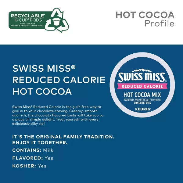 imageSwiss Miss Hot Cocoa Variety Pack Keurig SingleServe Hot Chocolate KCup Pods 40 CountReduced Calorie