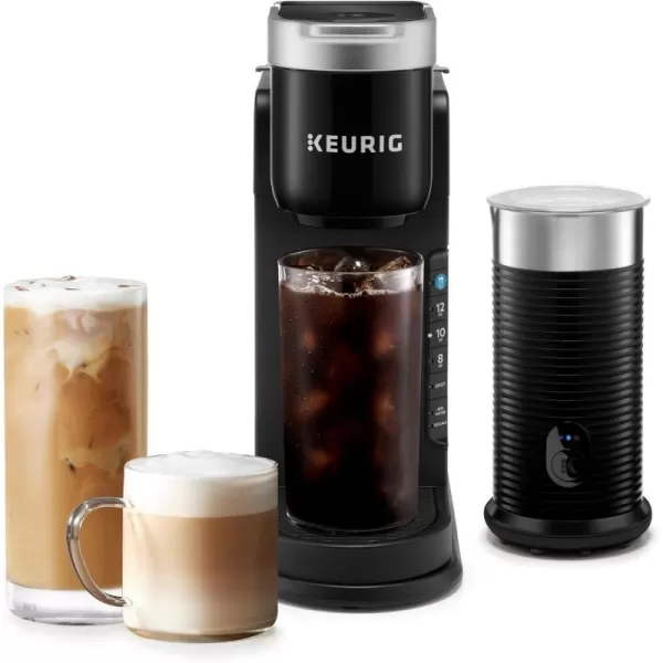 imageKeurig KCaf Barista Bar Single Serve Coffee Maker and Frother with 3 Brew Sizes Hot and Cold Coffee Capabilities 2oz Coffee Shot Button Black