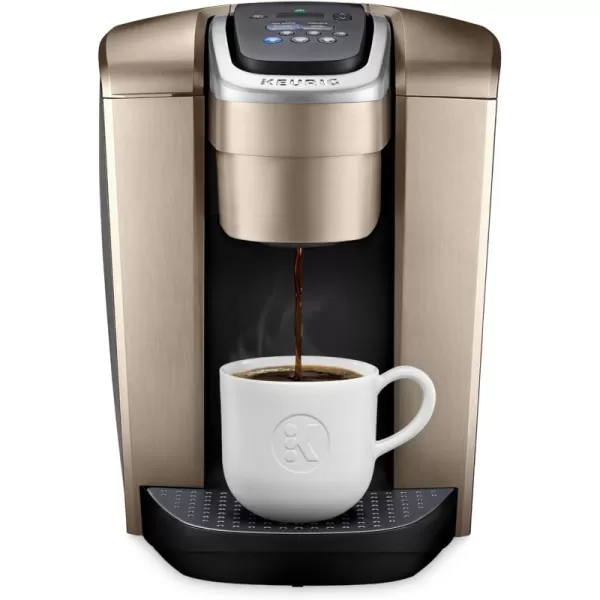 imageKeurig KElite Single Serve KCup Pod Coffee Maker with Strength and Temperature Control Iced Coffee Capability 8 to 12oz Brew Size Programmable Brushed SilverBrushed Gold