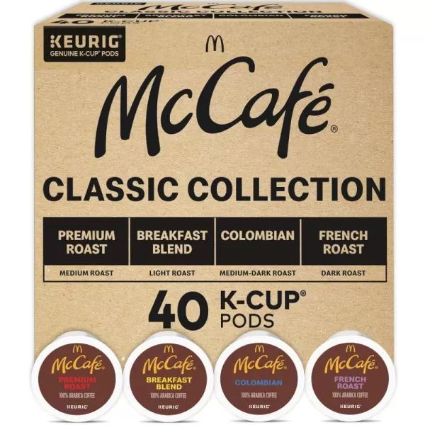 imageMcCafe Classic Collection SingleServe Coffee KCup Pods Classic Collection Variety Pack 40 CountMcCaf Classic Collection