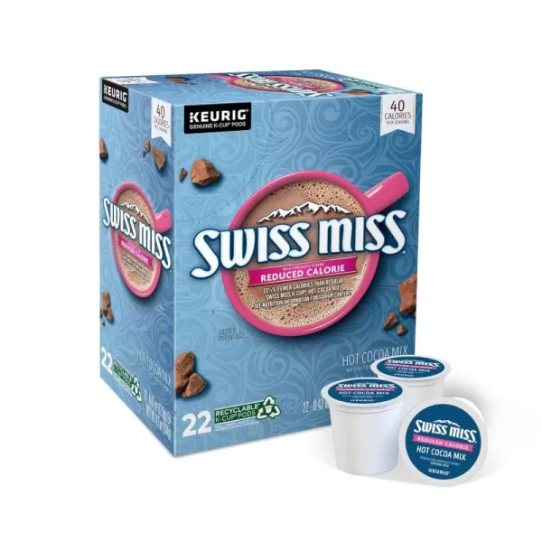 imageSwiss Miss Hot Cocoa Variety Pack Keurig SingleServe Hot Chocolate KCup Pods 40 CountReduced Calorie