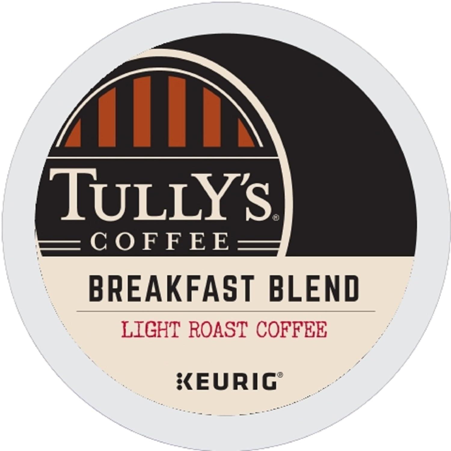 imageTullys Coffee French Roast Decaf Keurig SingleServe KCup Pods Dark Roast 96 CountBreakfast Blend