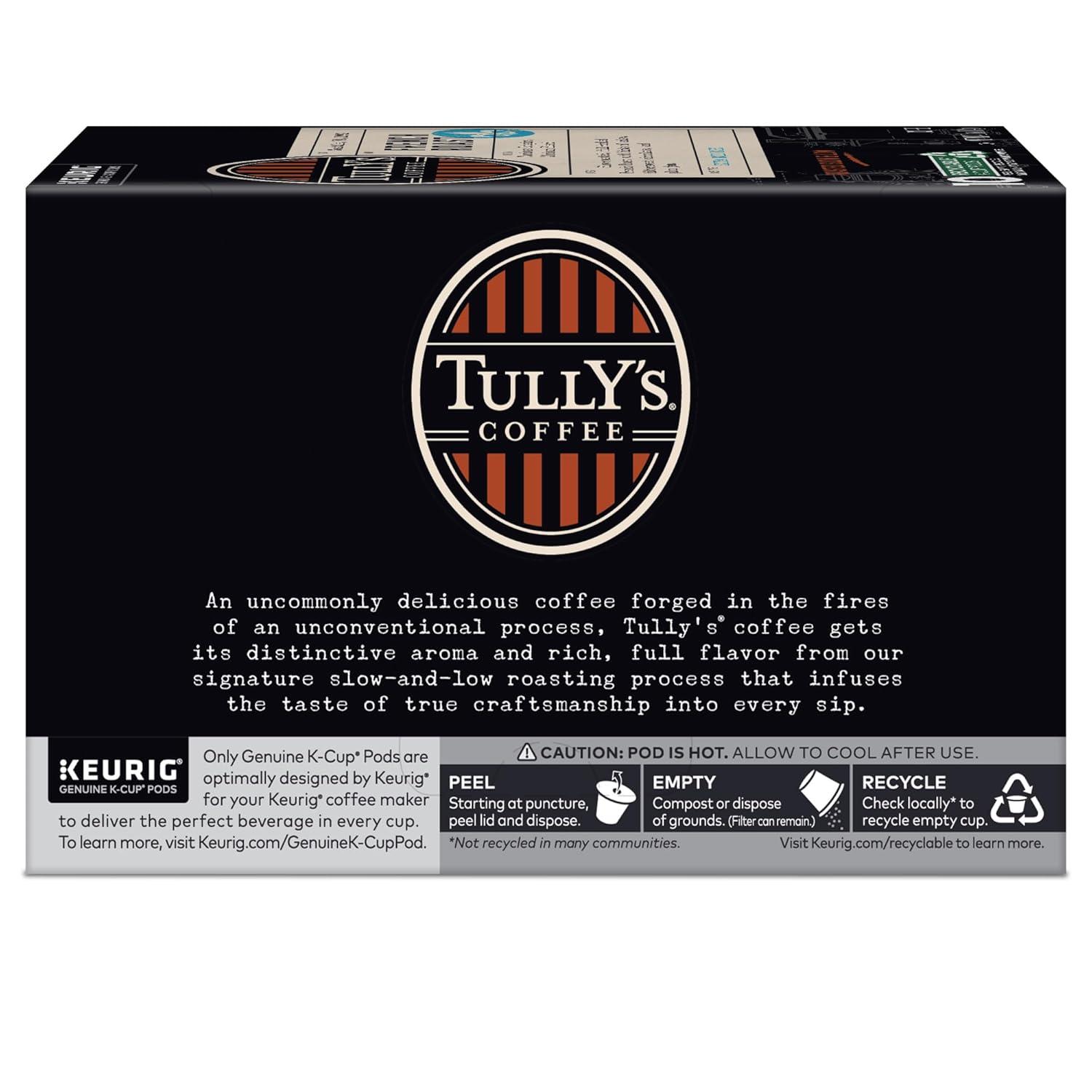 imageTullys Coffee French Roast Decaf Keurig SingleServe KCup Pods Dark Roast 96 CountFrench Roast