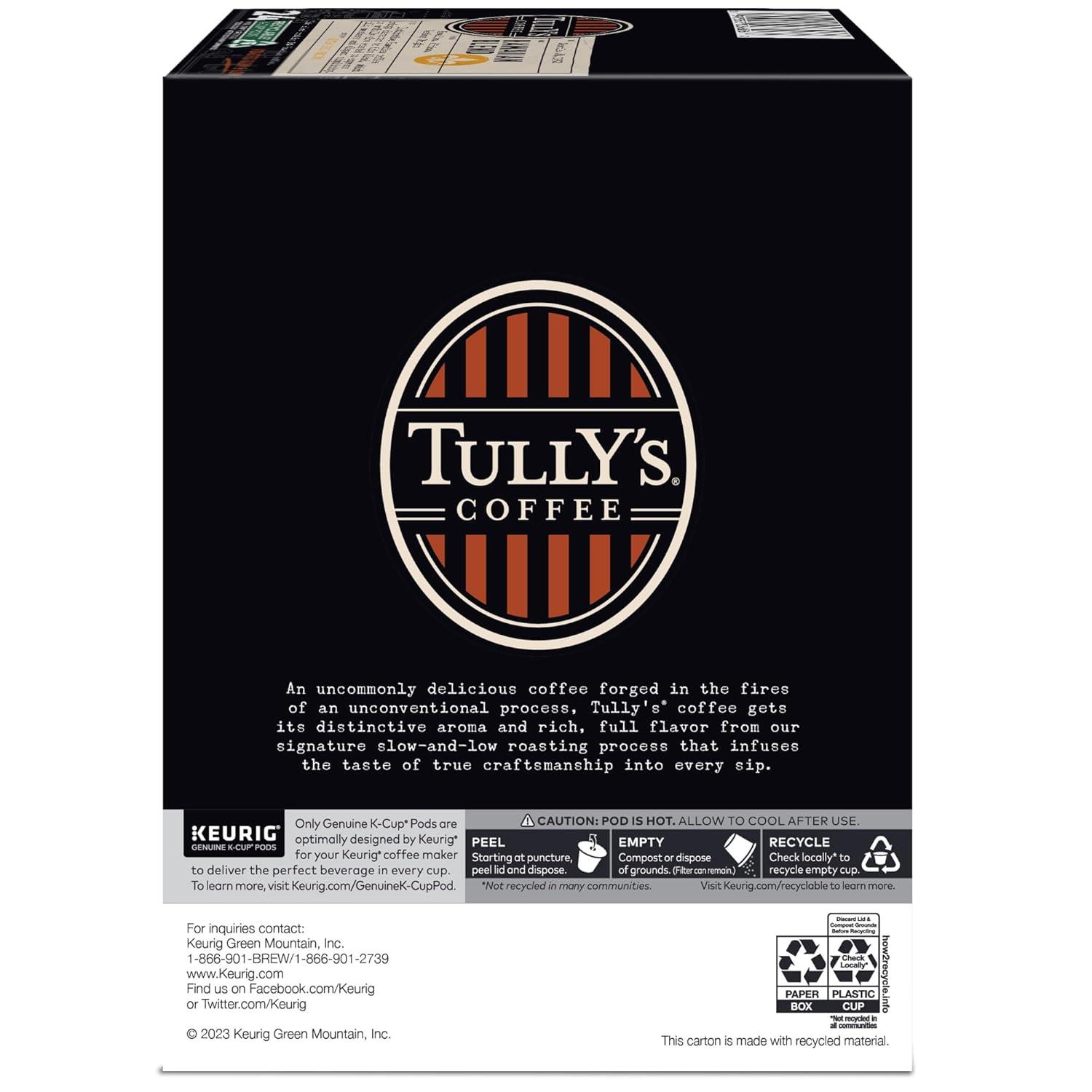 imageTullys Coffee French Roast Decaf Keurig SingleServe KCup Pods Dark Roast 96 CountHawaiian Blend