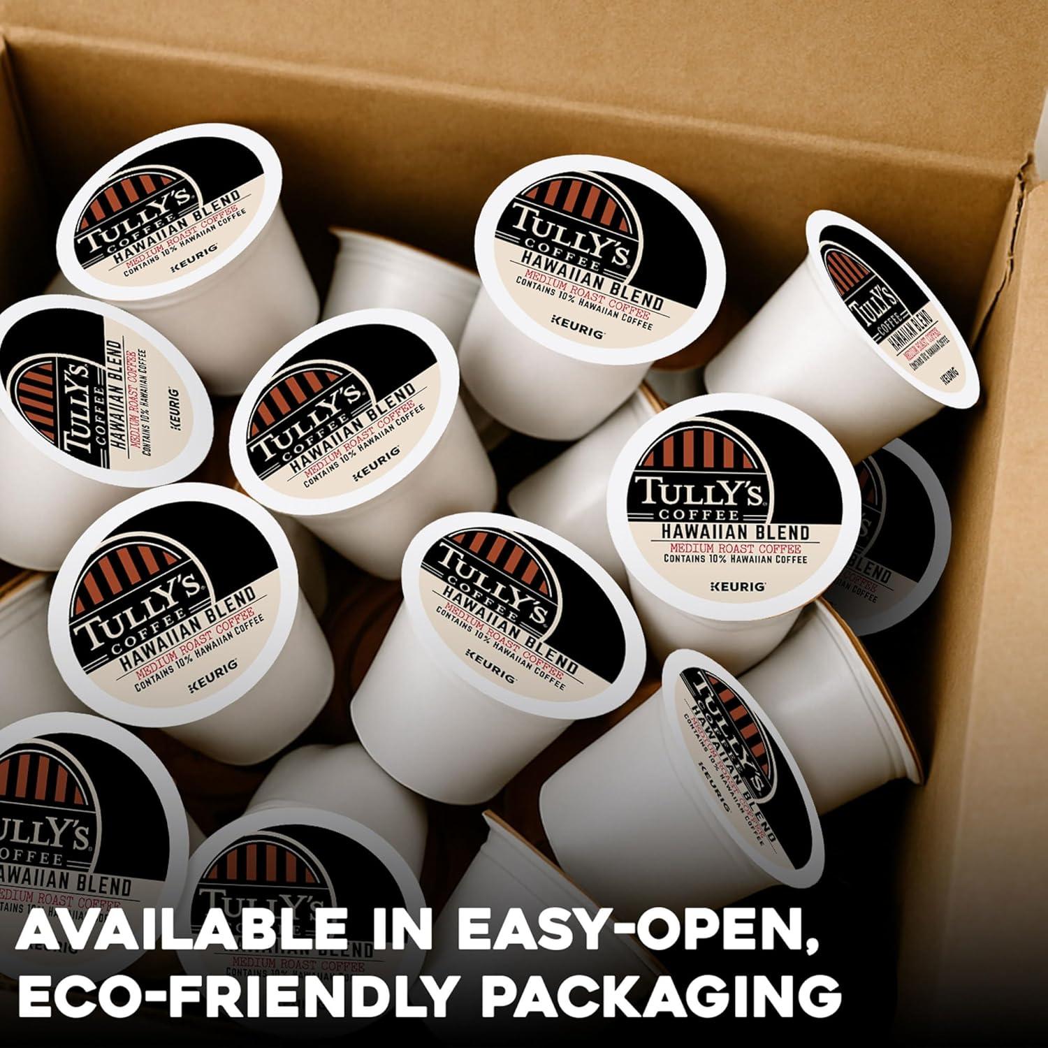 imageTullys Coffee French Roast Decaf Keurig SingleServe KCup Pods Dark Roast 96 CountHawaiian Blend