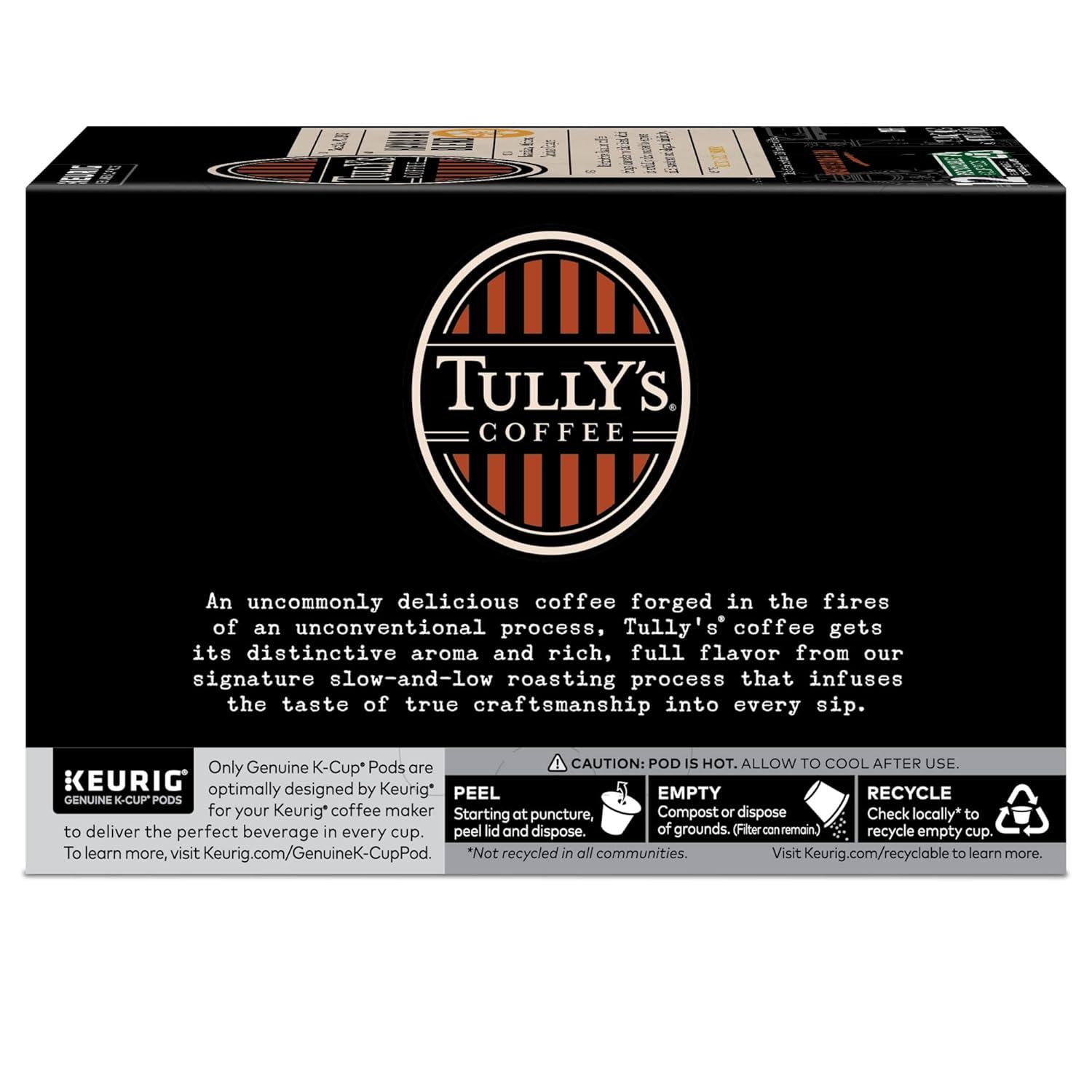 imageTullys Coffee French Roast Decaf Keurig SingleServe KCup Pods Dark Roast 96 CountHawaiian Blend