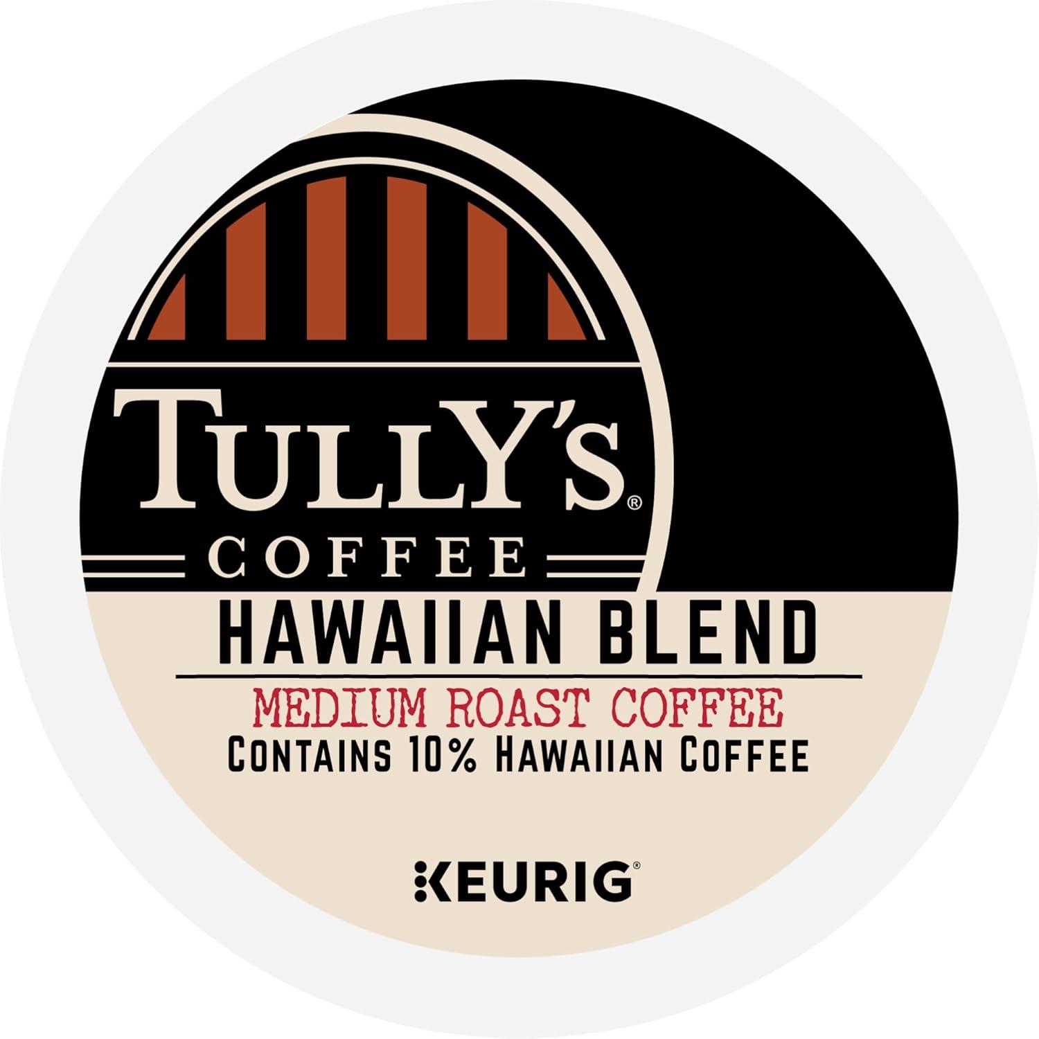 imageTullys Coffee French Roast Decaf Keurig SingleServe KCup Pods Dark Roast 96 CountHawaiian Blend