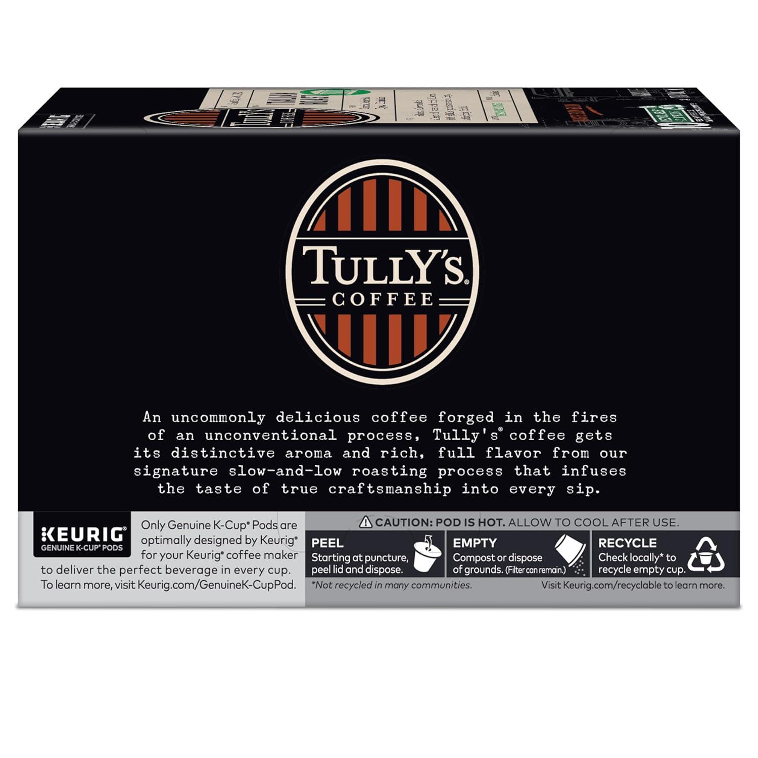 imageTullys Coffee French Roast Decaf Keurig SingleServe KCup Pods Dark Roast 96 CountItalian Roast