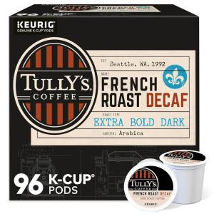 imageTullys Coffee French Roast Decaf Keurig SingleServe KCup Pods Dark Roast 96 CountDecaf French Roast