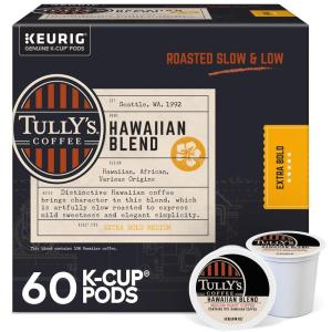 imageTullys Coffee French Roast Decaf Keurig SingleServe KCup Pods Dark Roast 96 CountHawaiian Blend
