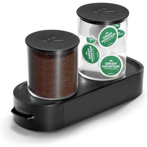 imageKeurig KCup Pod ampamp Ground Coffee Storage Unit Coffee Storage Holds up to 12 ounces of Ground Coffee ampamp 12 KCup Pods Black