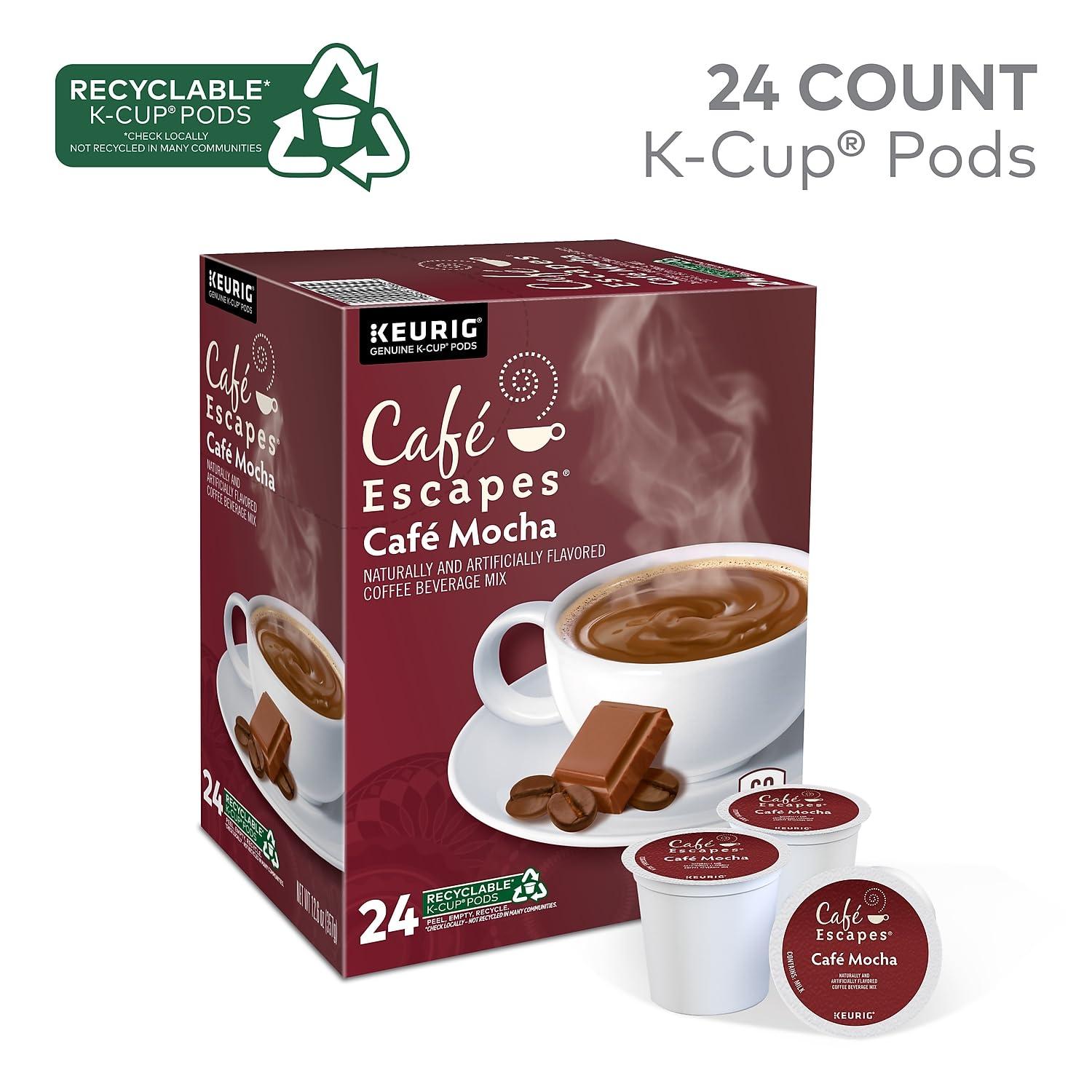 imageCafe Escapes Cafe Mocha Keurig SingleServe KCup Pods 96 CountMocha